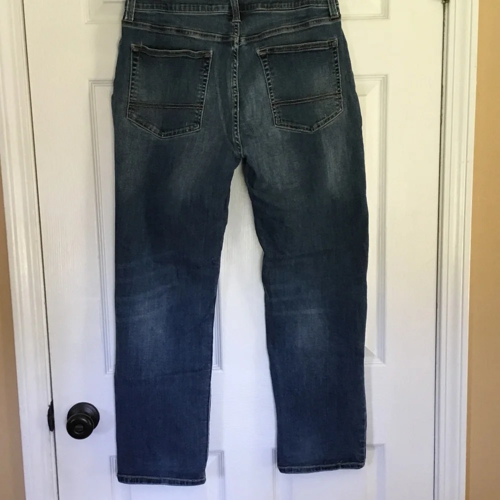 Y2K Arizona Jean 34 x30 Distressed Patched Medium Blue Straight‎ Jeans